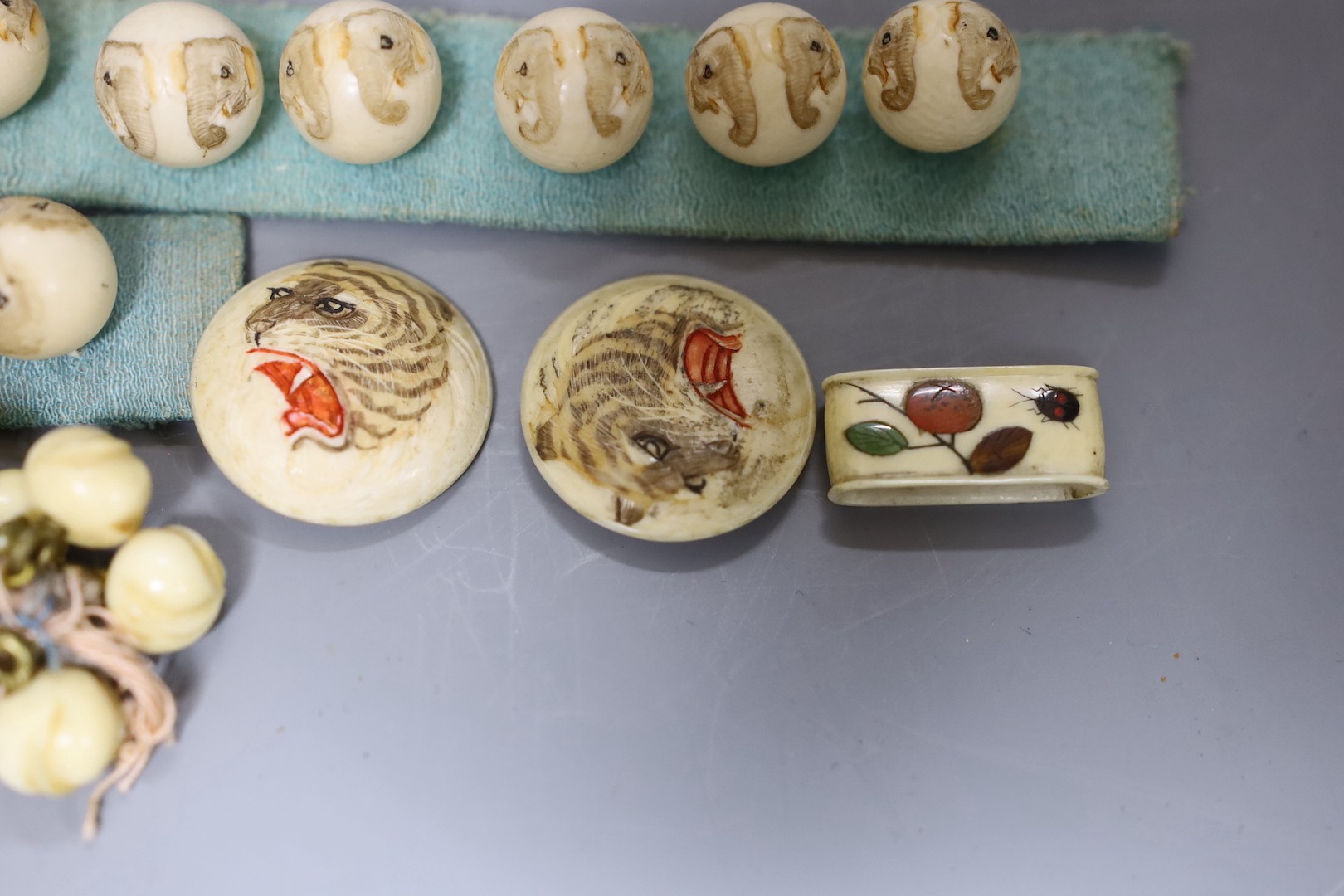 A group of Japanese ivory buttons, early 20th century etc